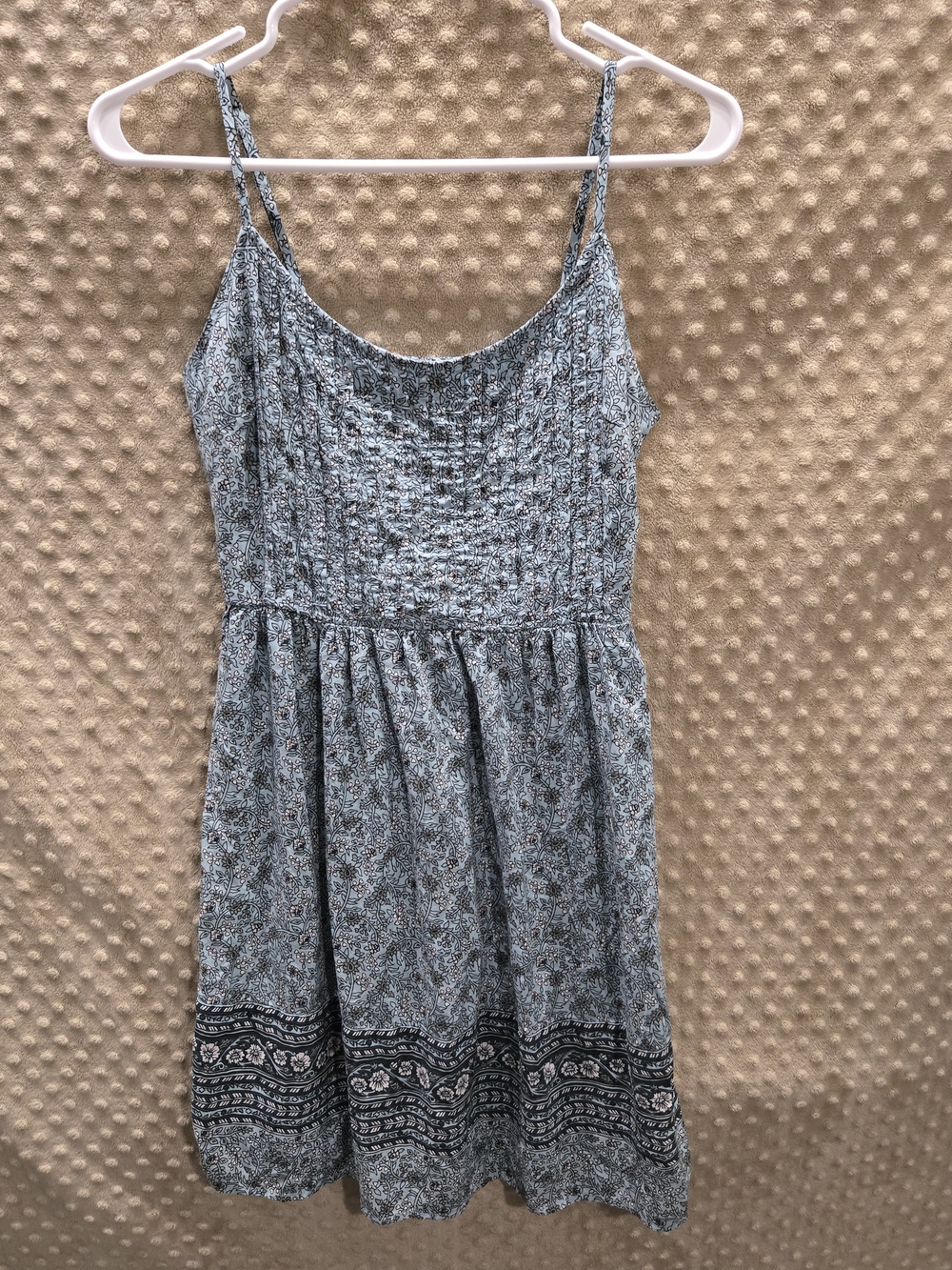 Old Navy Light Blue Floral Smocked Sundress